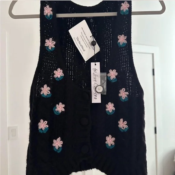 For Love and Lemons Floral Knit Vest - Picture 6 of 6